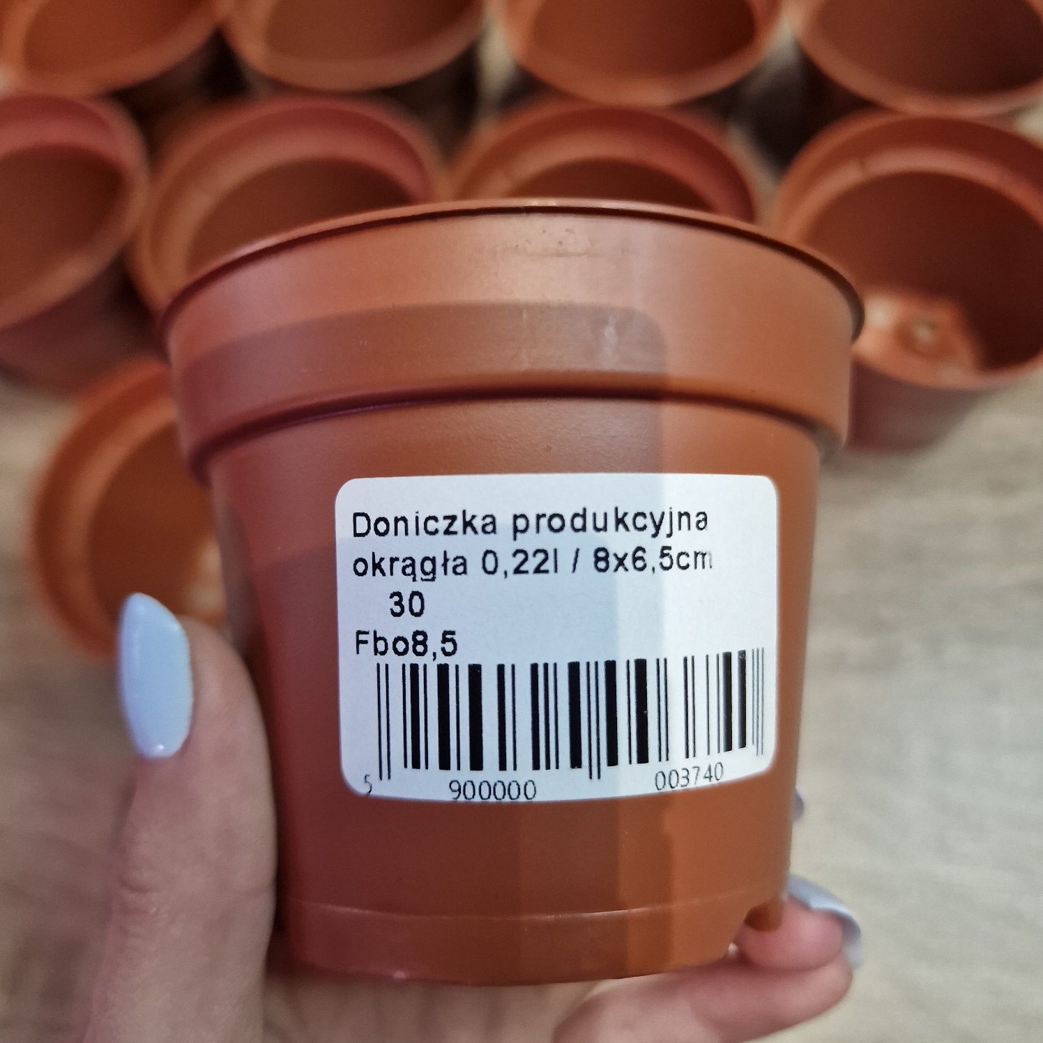 Doniczki brązowe zestaw 10 sztuk 8x6,5 cm 0,22L produkcyjne