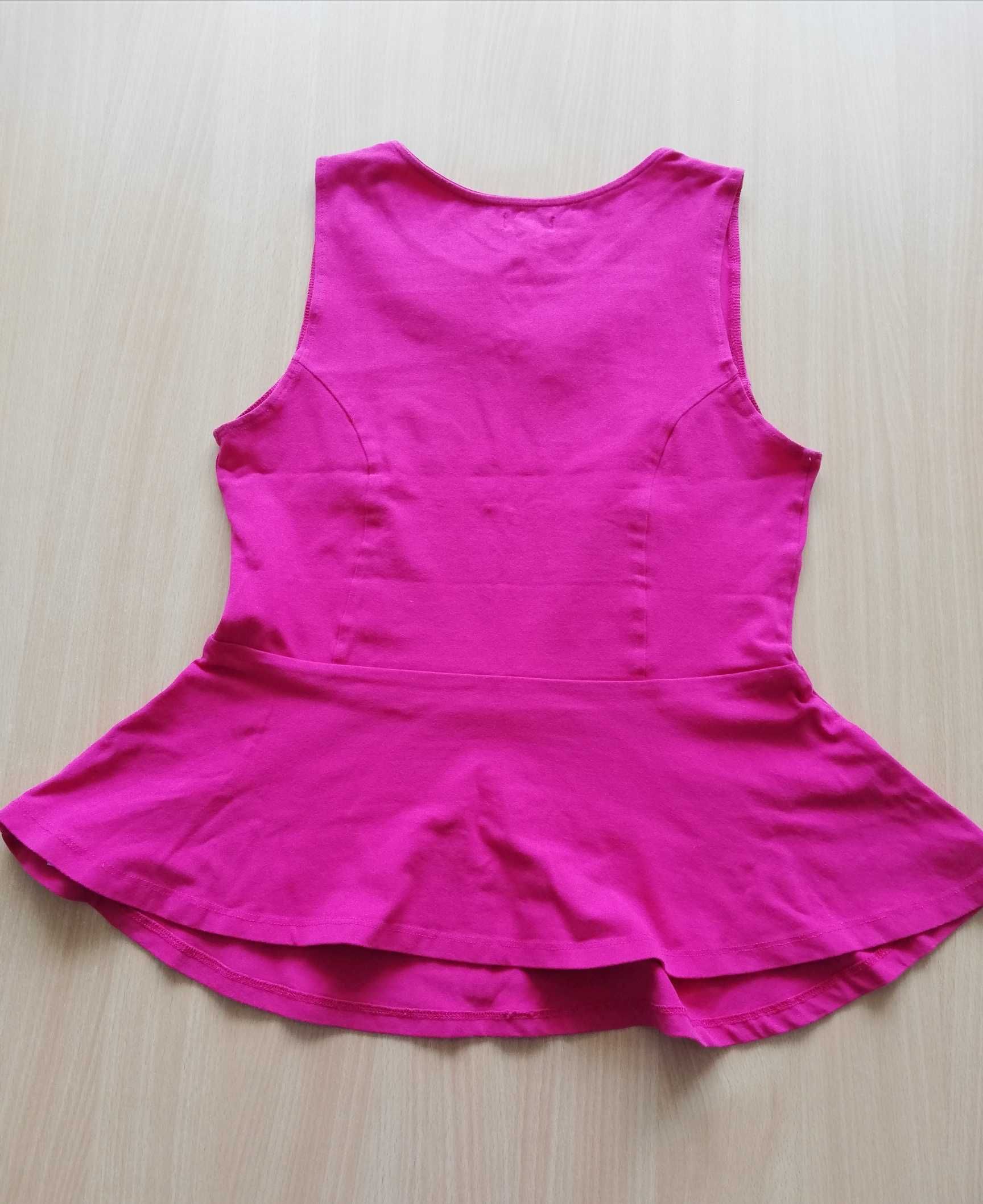 New Look różowa wyszczuplająca bluzka/top z baskinką bez rękawów 36