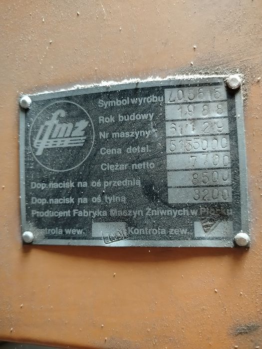 Kombajn zbożowy Bizon Zo 56 1988r