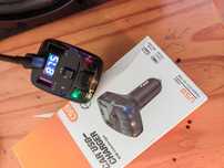 Transmiter fm- mp3 zestaw głośnomówiący 2xusb + usb c bluetooth