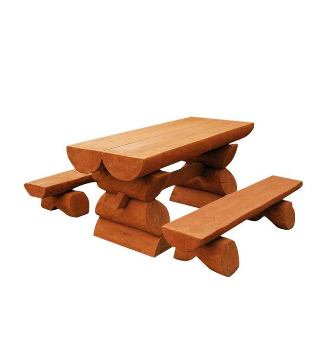 ZESTAW KOMPLET OGRODOWY stół i ławki z bali producent mebli