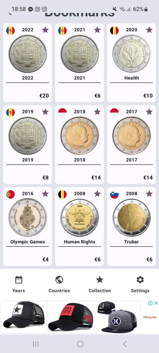 Moedas de 2 euros