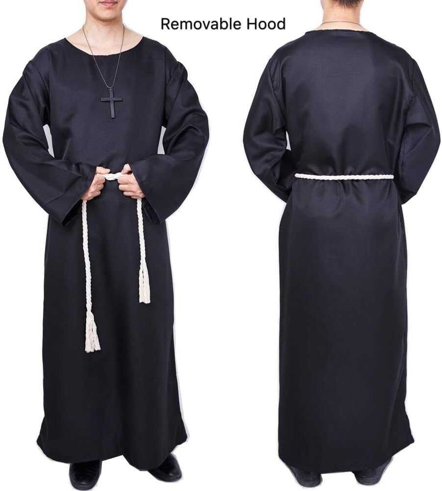 Fato de monge, padre, túnica medieval, renascimento, Canaval