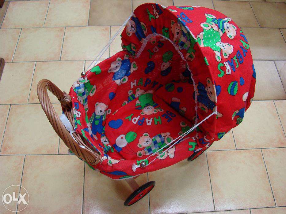 Wózek dla lalek wiklinowy, prezent, upominek dla dzieci