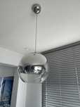 Lampa sufitowa srebrna szklana kula