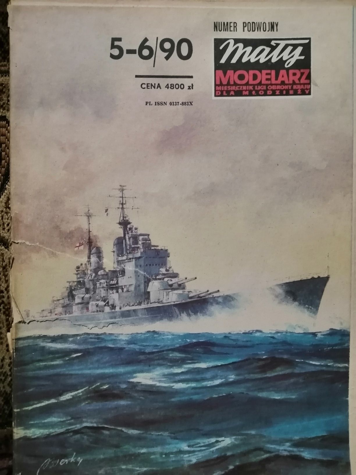 model kartonowy HMS Vanguard 5-6/90 Mały Modelarz 1:300