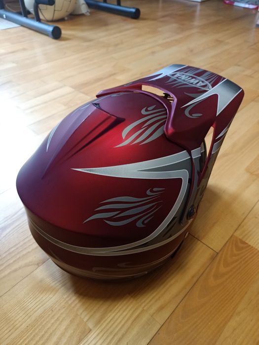 Kask Awina na Quada Młodzieżowy, dla nastolatka Czerwono Niebieski