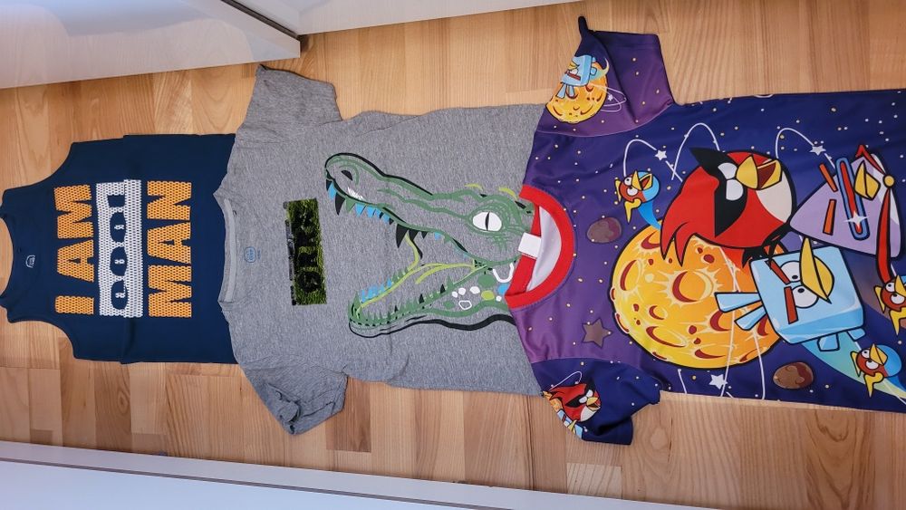 3 koszulki rozm 134 Angry Birds i 2 x smyk