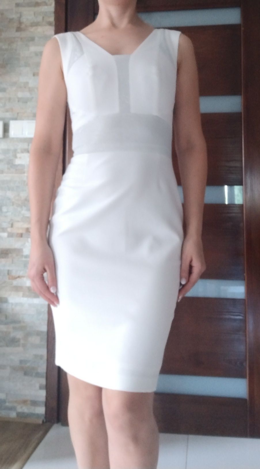 biała sukienka elegancka 36 stan idealny komunia wesele