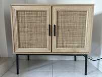 Móvel sala/aparador 2 portas madeira rattan/palhinha beliani