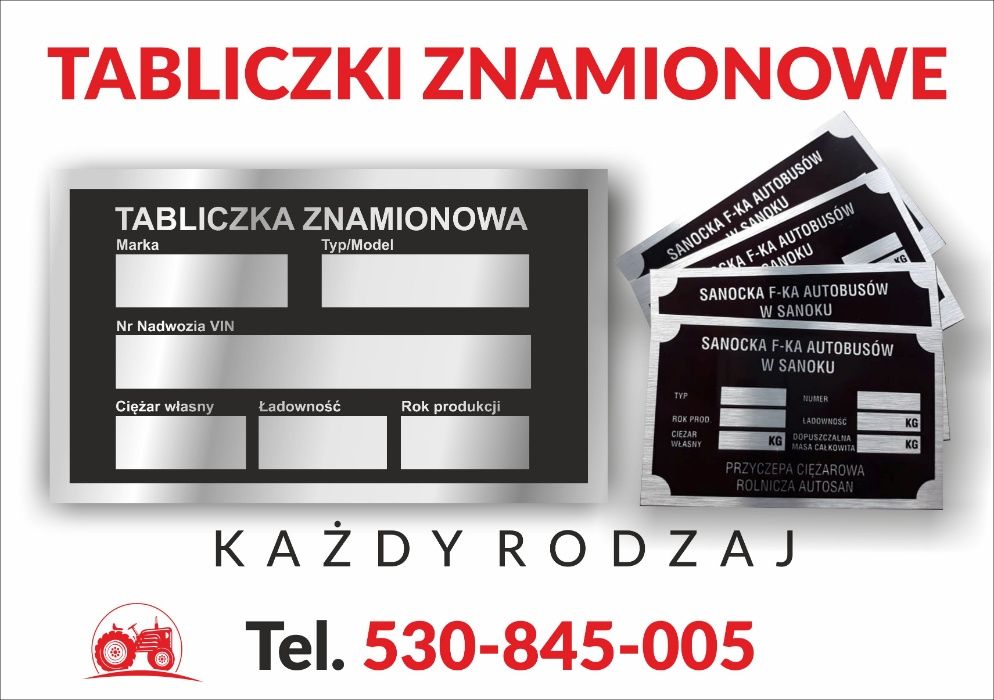 Tabliczka znamionowa Ursus Zetor IFA HL na przyczepy autosan, różne