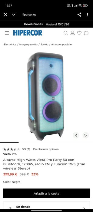 Vieta Pro Party 50 High-Watts Speaker Selado C/ Microfone