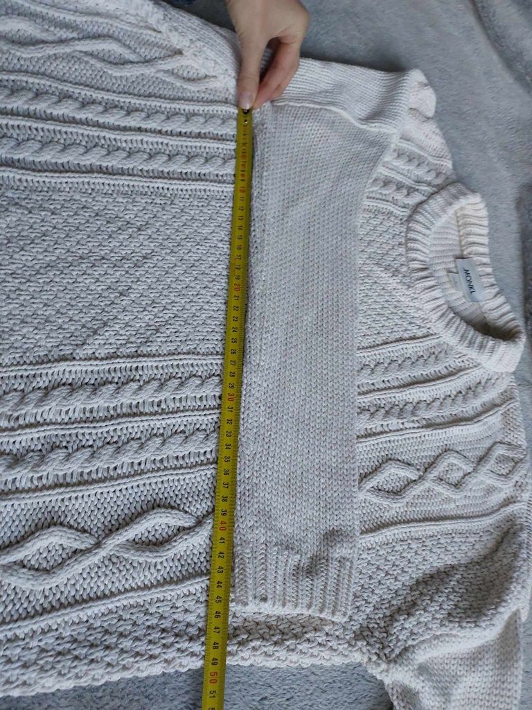 Sweter kremowy, biały S 36 bawełniany