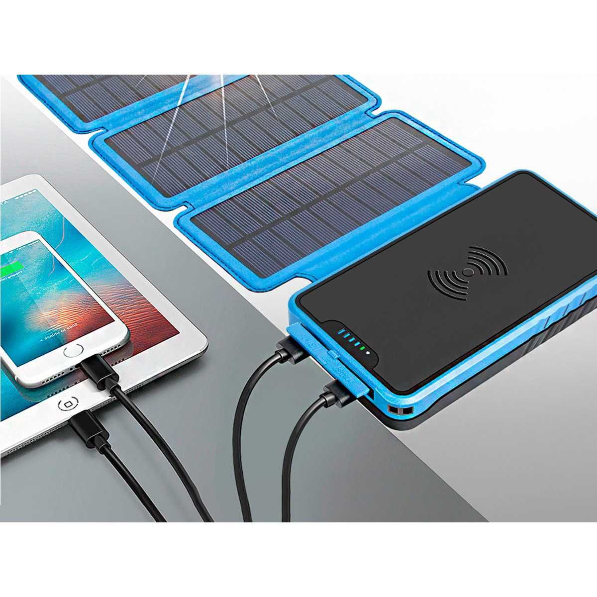 Power Bank 20.000 mAh solar & carregamento sem Fios - Novo