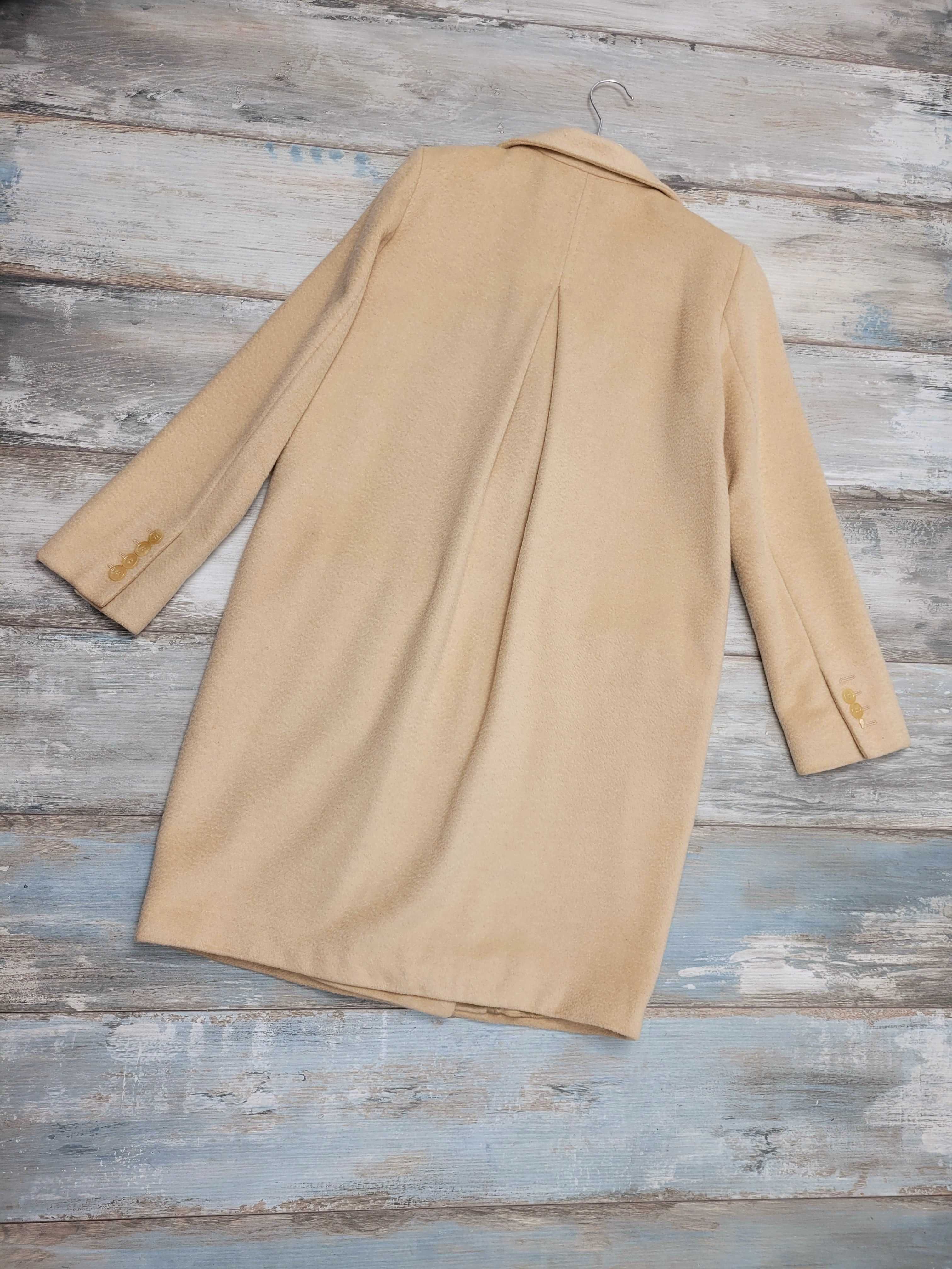 MAXMARA Coat wielbłąd wool klasyczny płaszcz camel premium