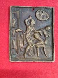 Placa em bronze antiga