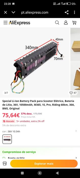 Special Li-Ion Battery Pack para Scooter Elétrico, Bateria de Lítio,