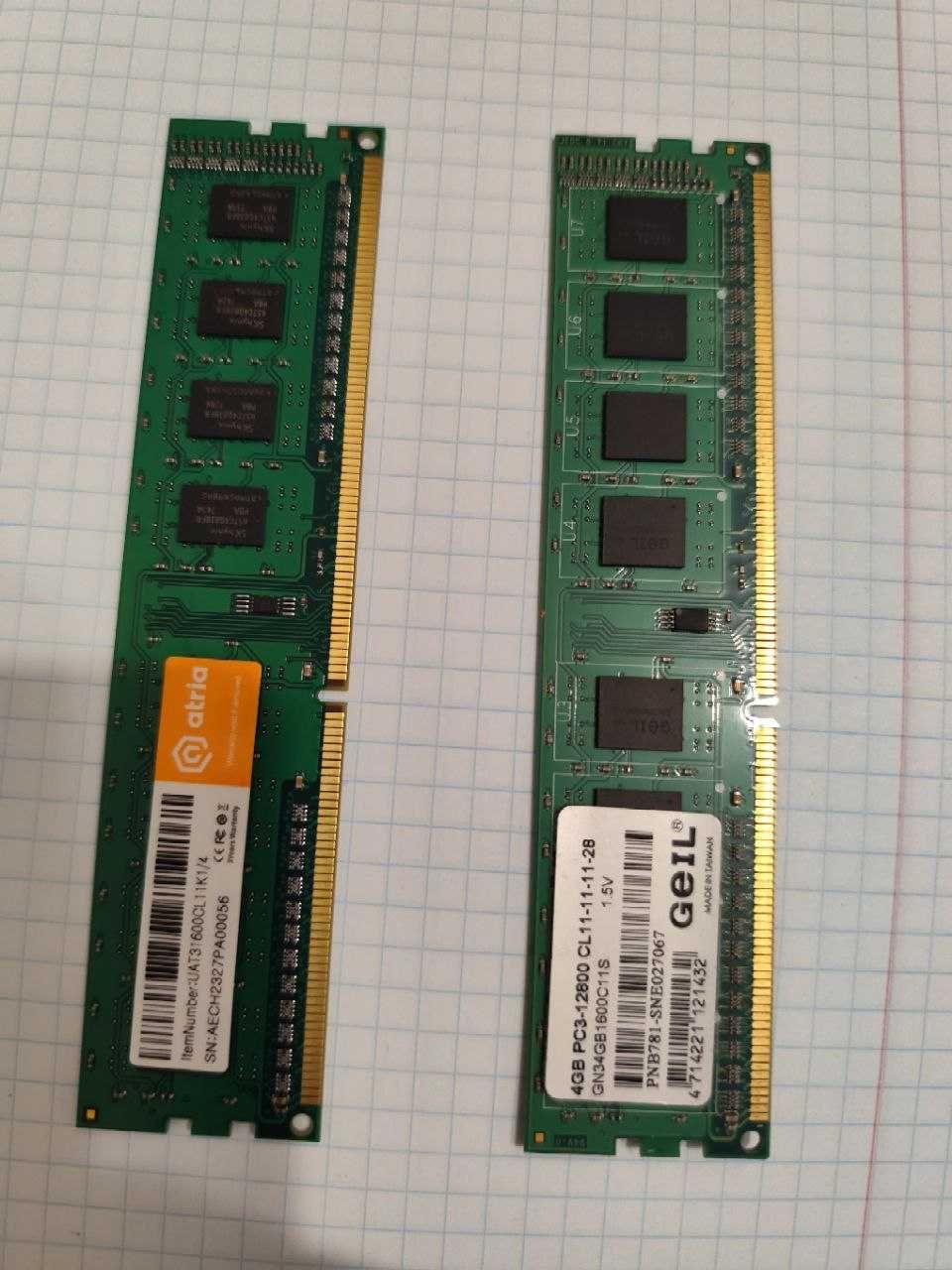 ОЗУ 4 GB+4 GB (DDR3-1600) - 2 планки 8 ГБ -219 грн!