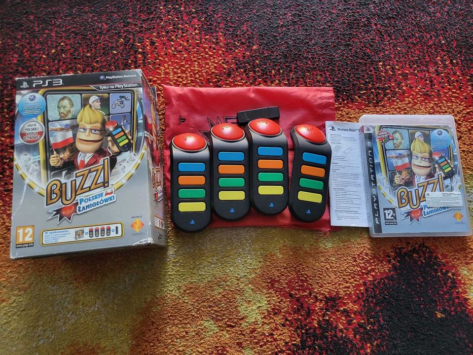Buzz! Polskie Łamigłówki PS3 Playstation 3 PL + 4 Buzzery, Odbiornik