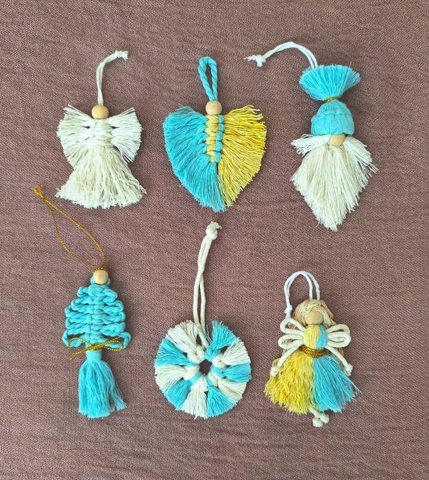 Різдвяні новорічні набори макраме подарунок ялинкові прикраси