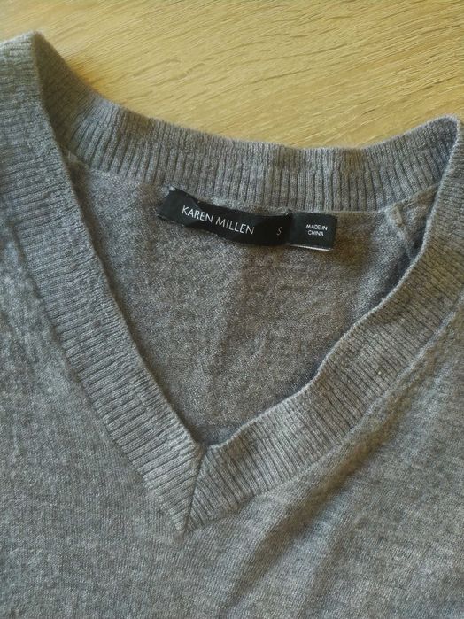 Szara wełniana sweterkowa luźna bluzka, Karen Millen, rozmiar S