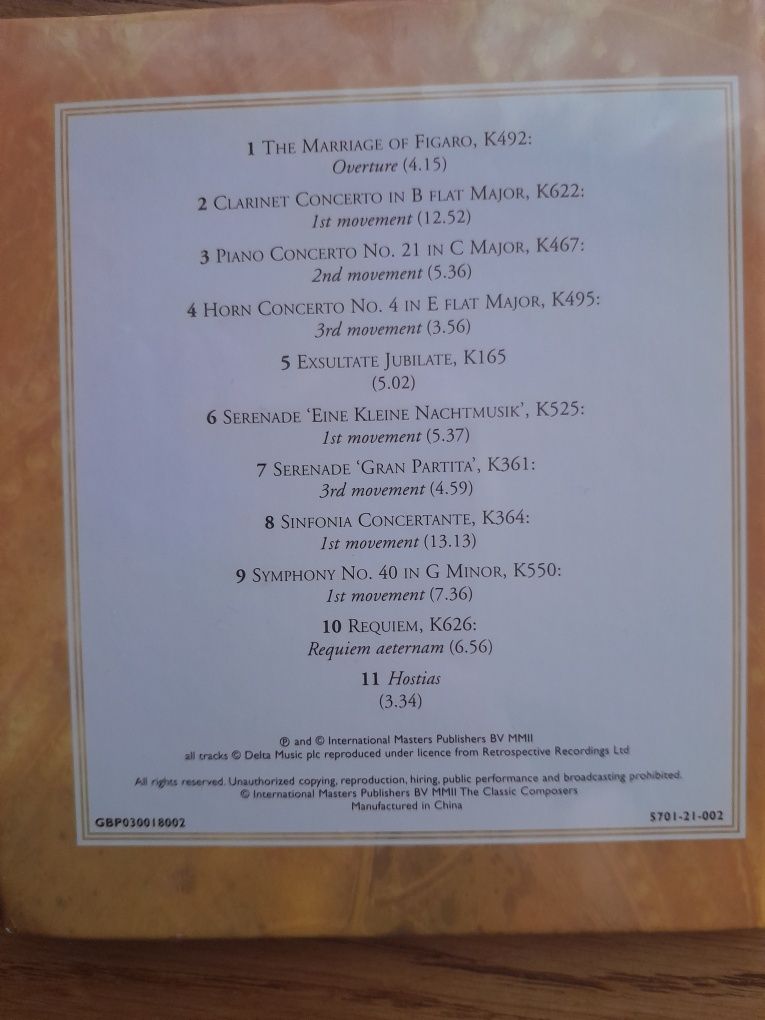 Mocart Musical Masterpieces. Моцарт CD диск.