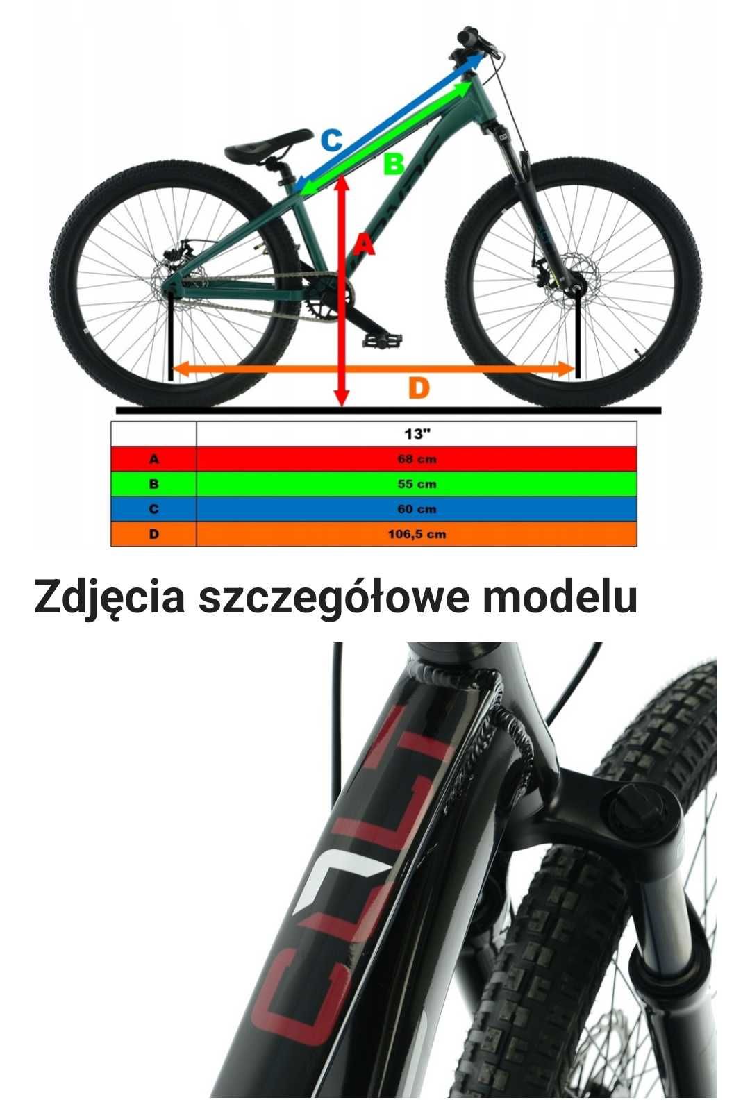 Rower nowy 26 dirt colt F1 Kands 2xXT nowość 2025 czarno bord.