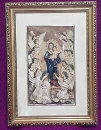 Quadro Religioso Santa c/Menino - Anjos