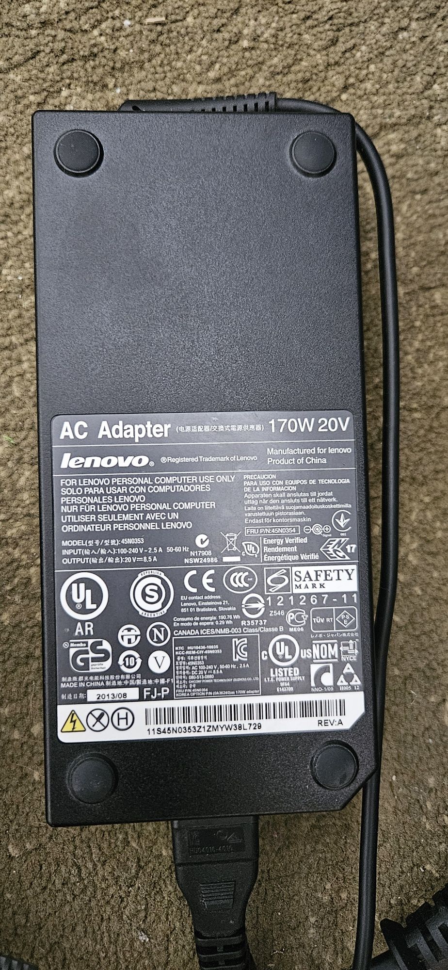 Ladowarka lenovo 170w 20V orginal bdb