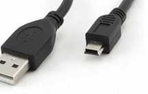 Кабель mini USB Тип B 3×7 мм -  USB Тип A 4×12 мм обычный