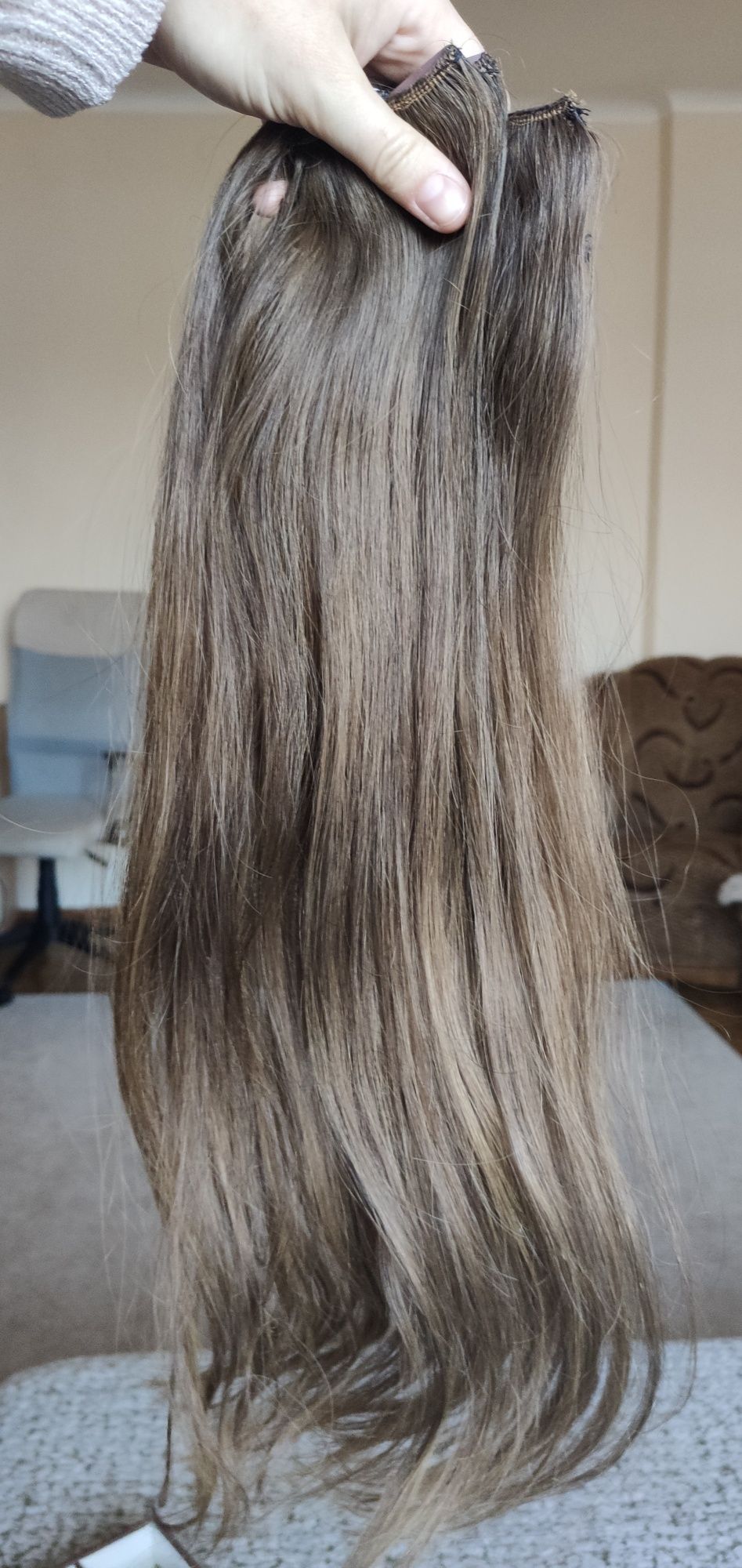 100% naturalne włosy clip-in 53cm dopinki