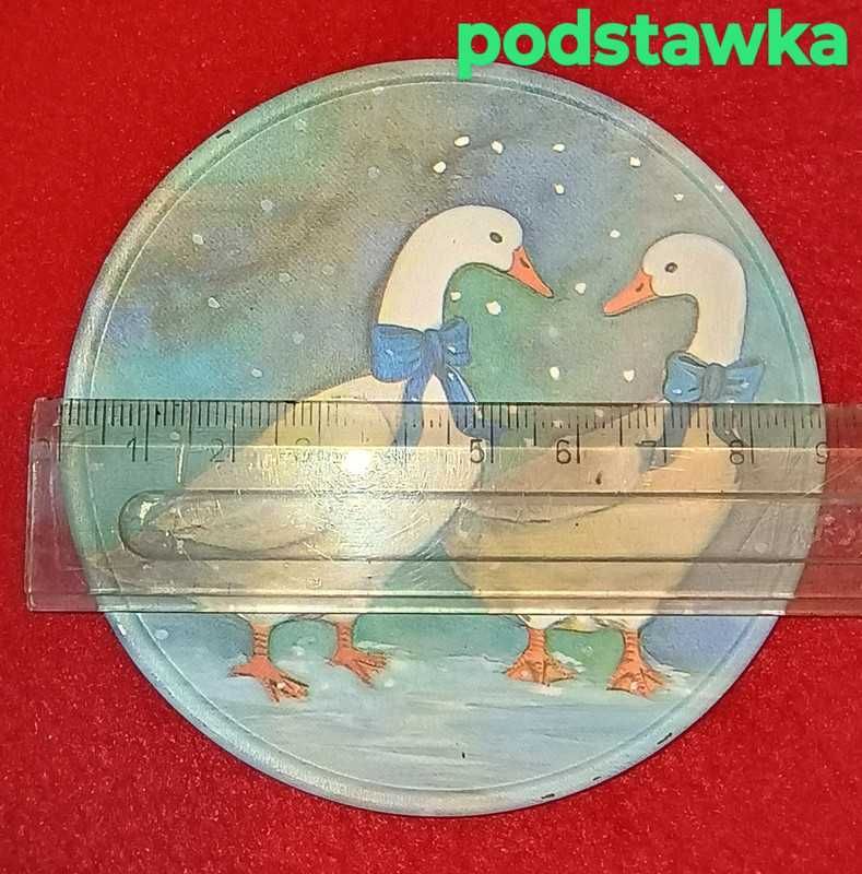 Urocze podkładki podstawki pod kubki zestaw sztuk zima Święta Gwiazdka