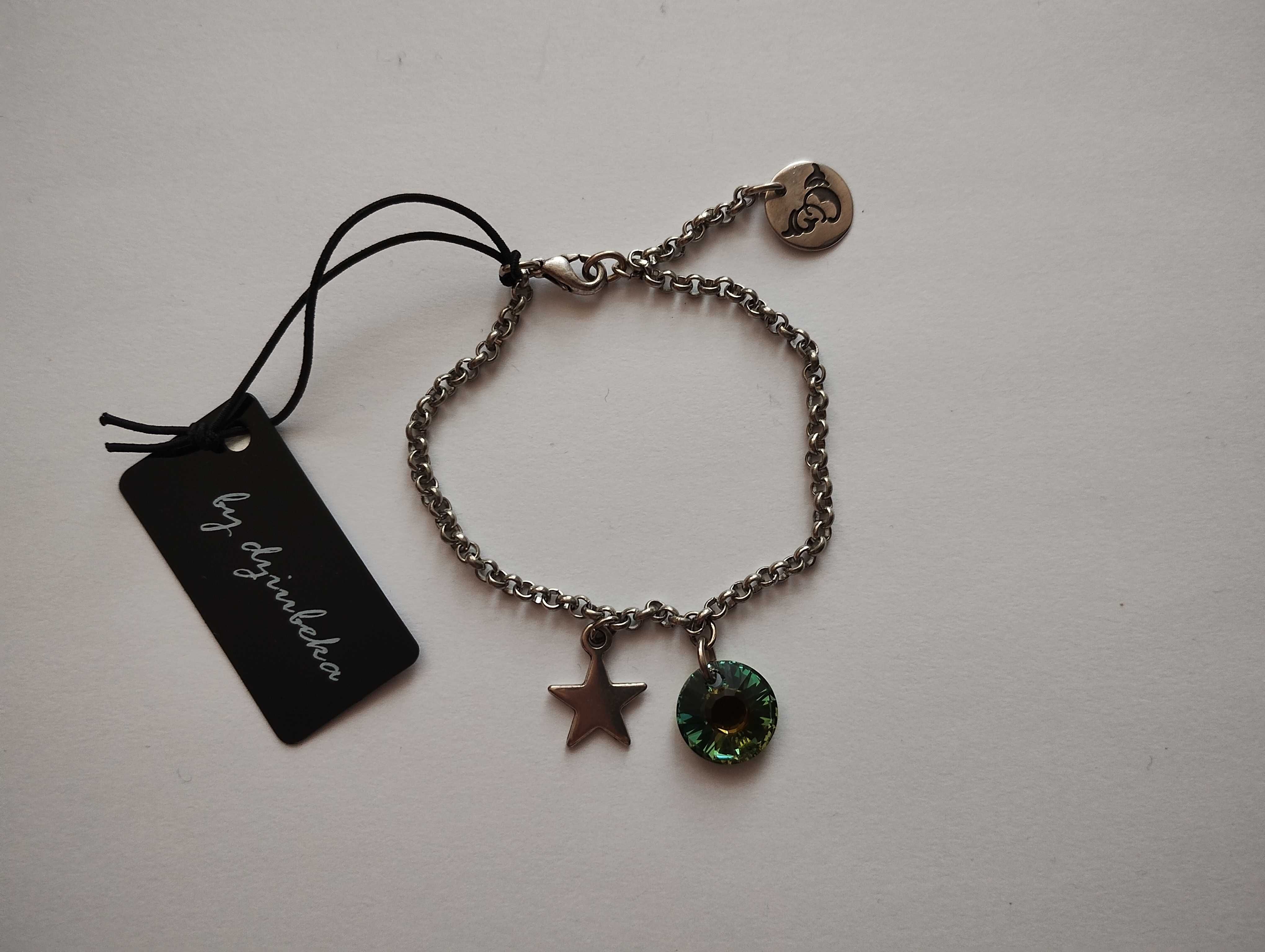 Bransoletka By Dziubeka srebrna z gwiazdą i kryształem Swarovski