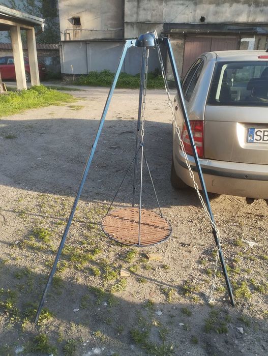 Trójnóg własnej roboty jak grill ogrodowy palenisko ruszt kociołek !!!