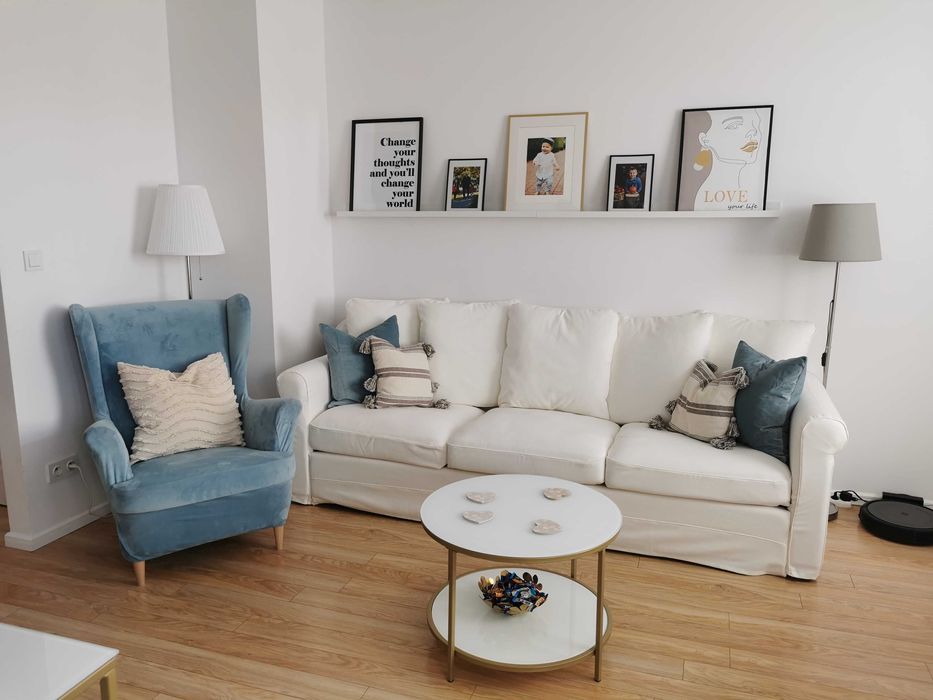 IKEA GRÖNLID sofa + pufa ze schowkiem + 3 komplety pokrowców –jak nowa