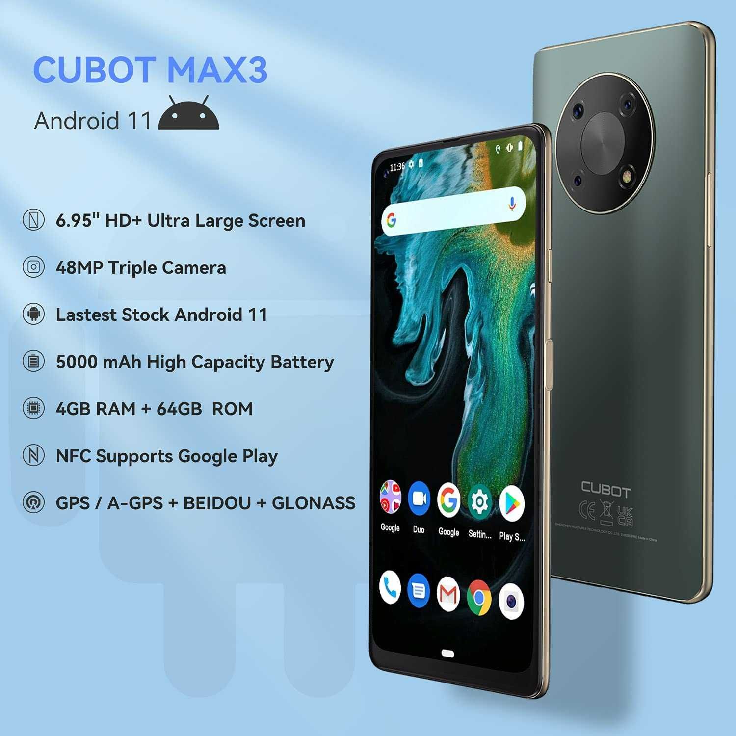 Cubot MAX 3 4GB/64GB NFC bateria 5000mAh