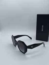 Oryginalne damskie czarne Okulary przeciwsłoneczne PRADA SPR 16W