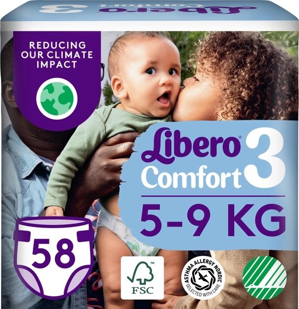 Підгузки памперси Libero comfort 3 р 58 та 86 шт. Безкоштовна доставка