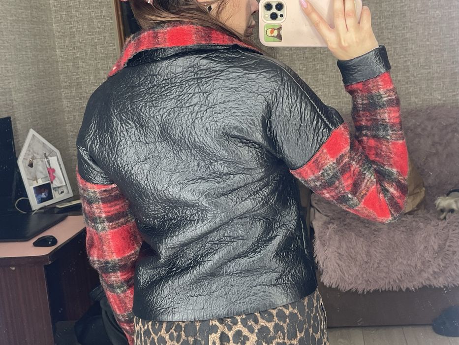 Кожанная куртка с шерстью