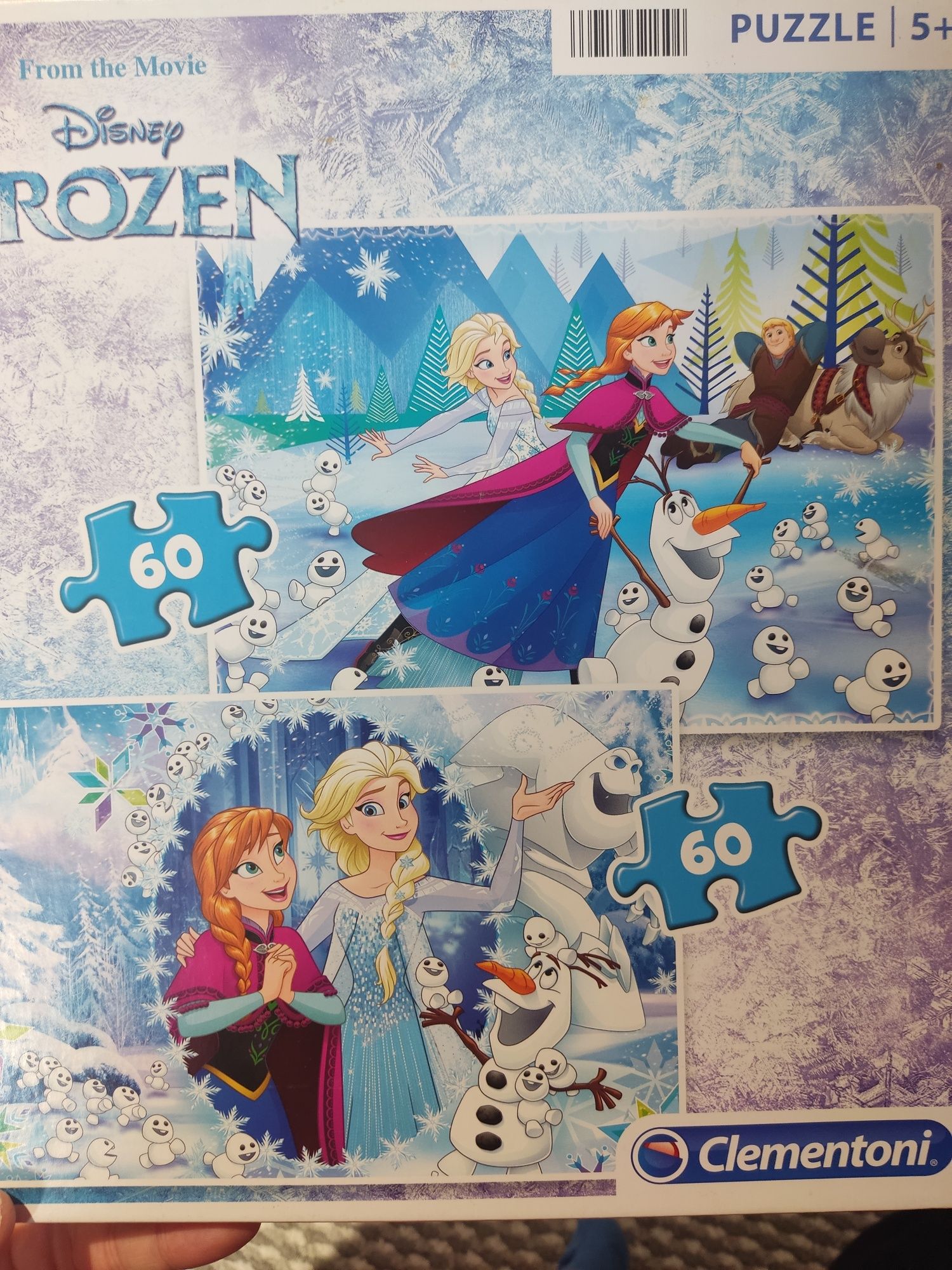 Puzzle, 2x 60 elementów, Kraina lodu, Elza, dla dzieci 5+