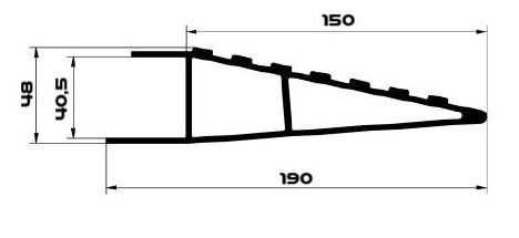 Trójkątny skos najazdu profil aluminiowy zakończenie