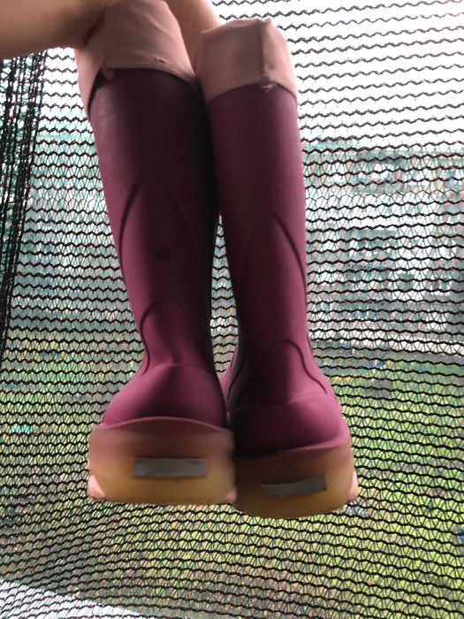 Резиновые сапожки на ножку 19,3см с тёплым вкладышем.