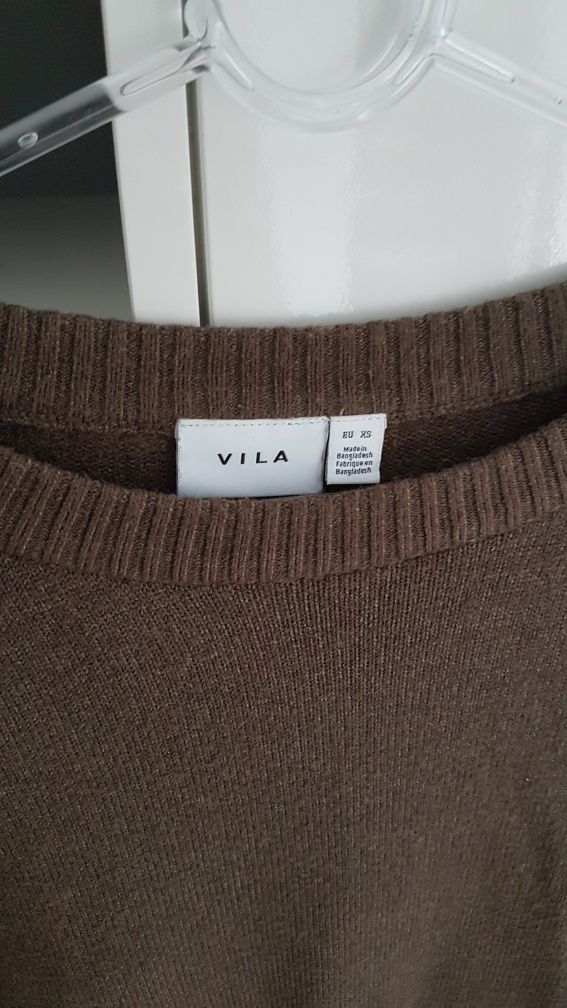 Sweter Vila xs 34 khaki przyjemna dzianina