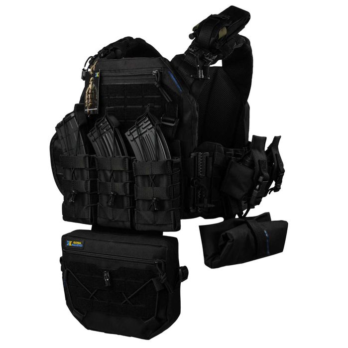 Комплект Шолом FAST Wendy + бронежилет 6 класу з підсумками Чорний