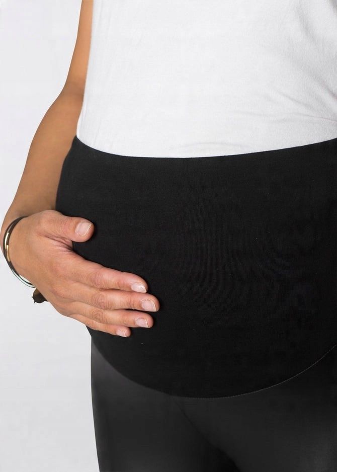 B.P.C legginsy ciążowe czarne woskowane r.36/38