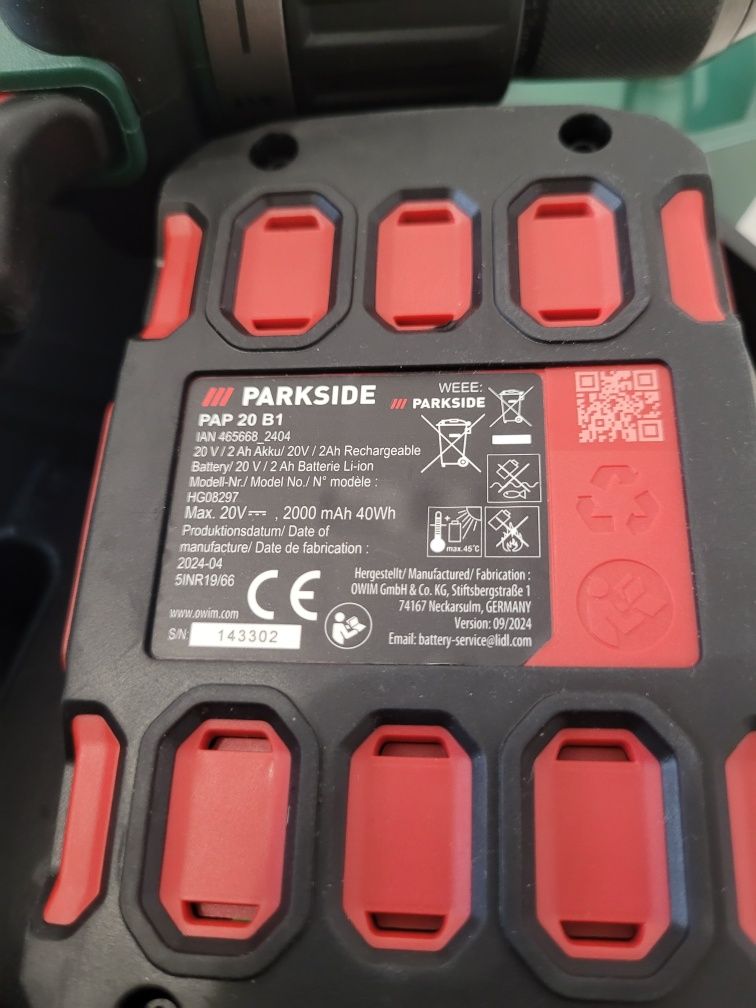 Wkrętarka udarowa Psbsa 20 li c3 Parkside z baterią 2ah i ładowarką