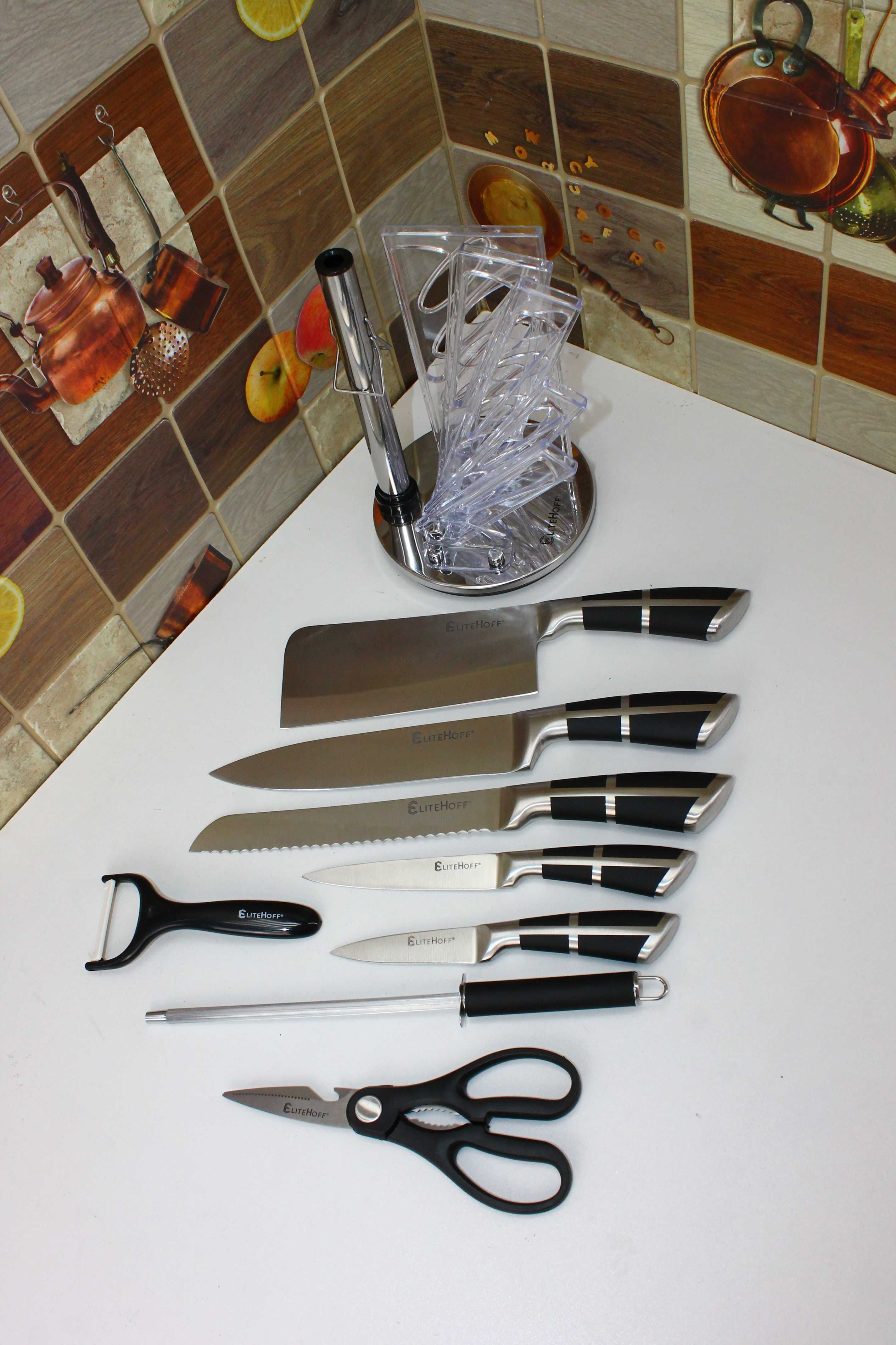 Noże. Zestaw kuchenny na stojaku Elitehoff E-6262