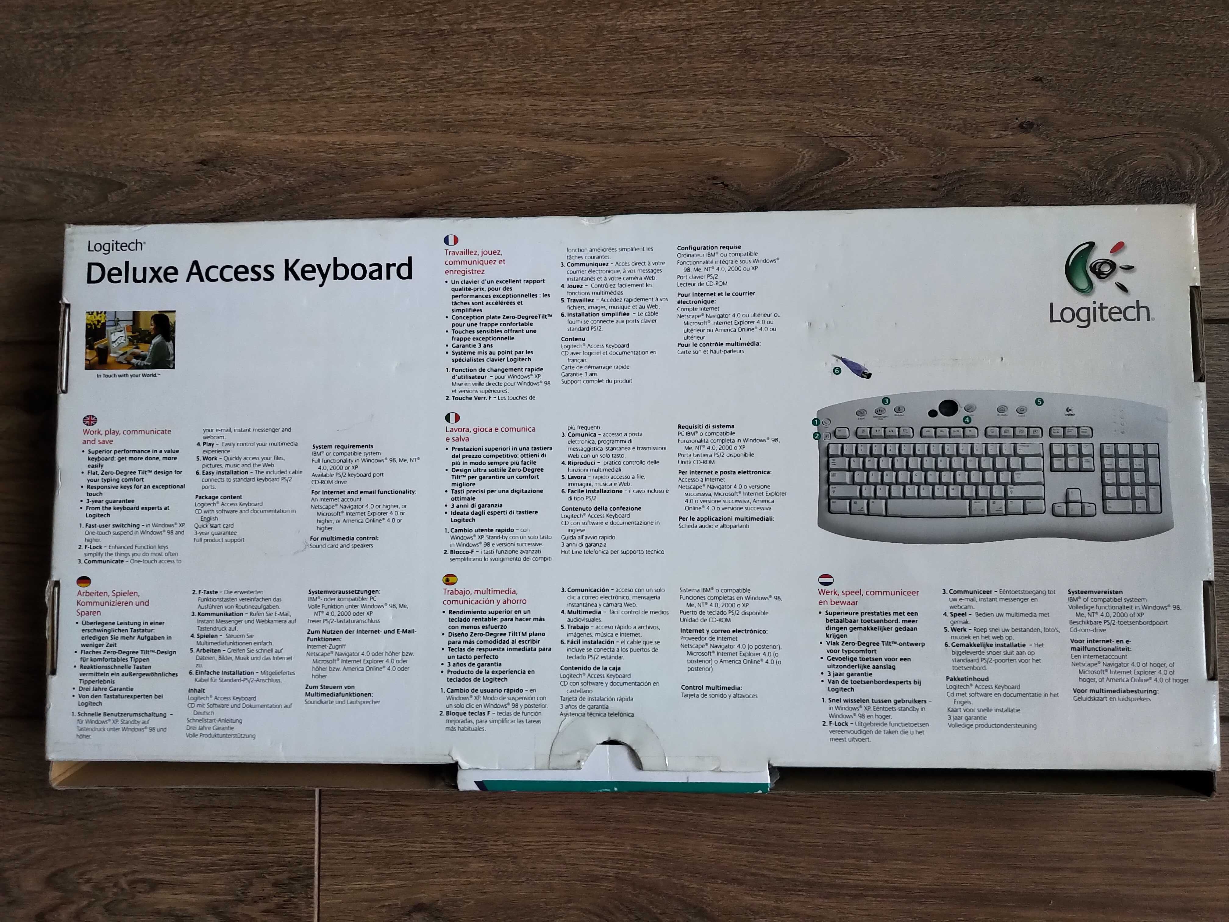 Klasyczna klawiatura multimedialna USB Logitech Deluxe Access Keyboard