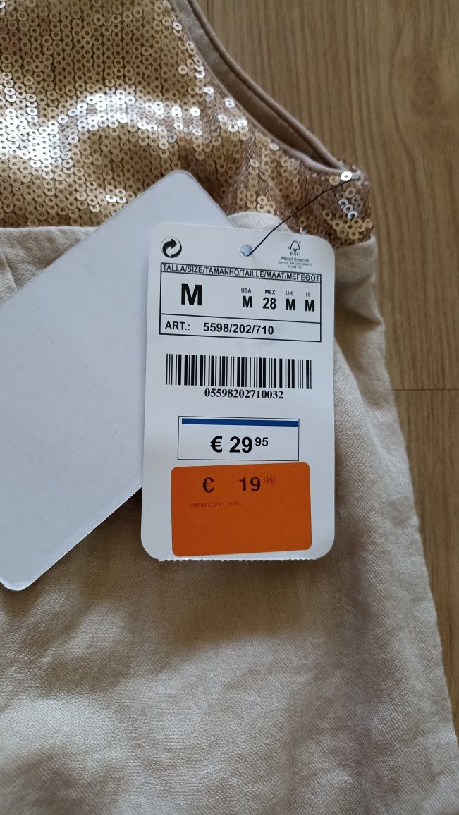Nowa krótka letnia sukienka na ramiączkach Zara rozmiar M