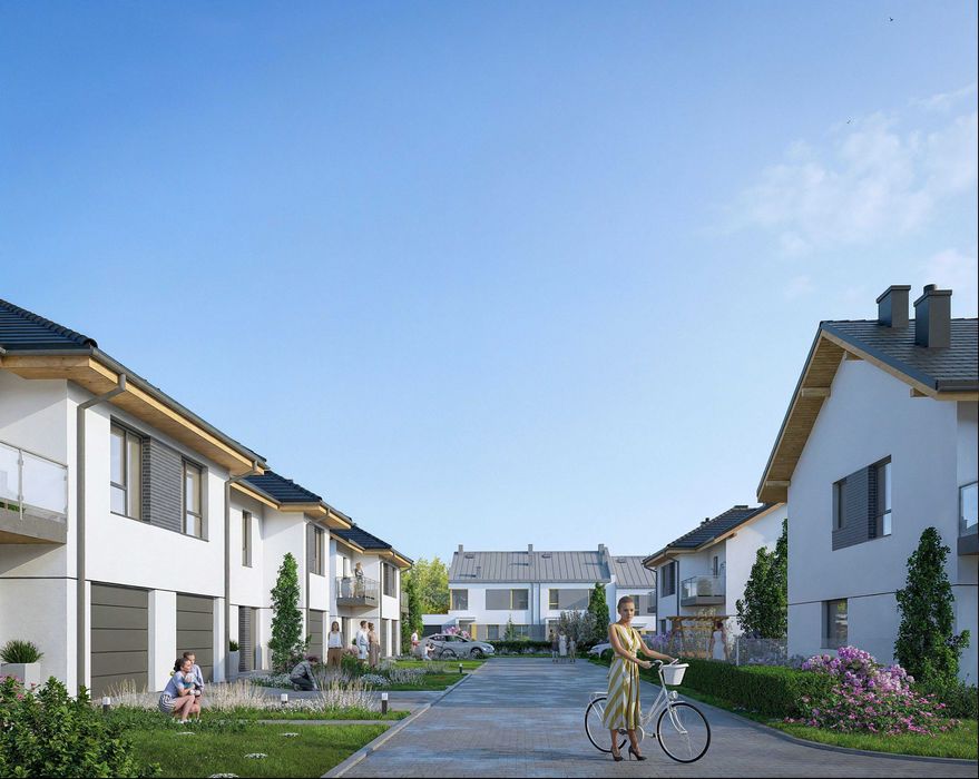 dom 13 i 15 (124.45 m²) ogródek, pokoje, garaż, łazienki, pełne kondyg